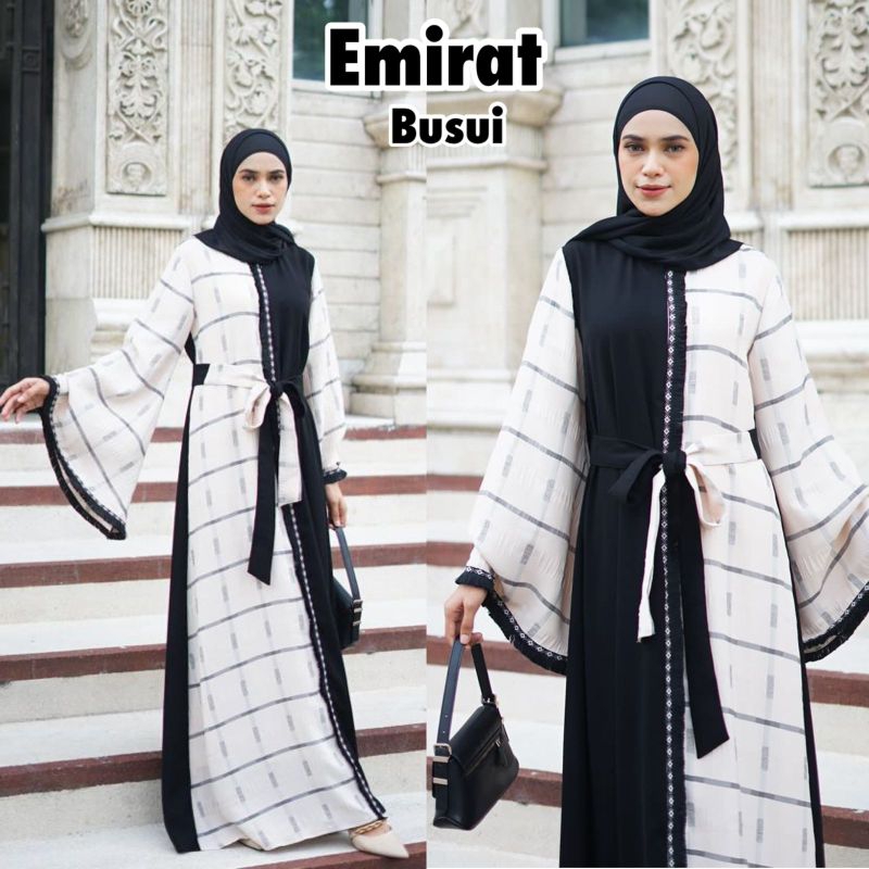 abaya  ABAYA EMIRAT ABAYA CANTIK KOMBINASI HITAM N CREM tarim gamis tarim abaya terompa coksu abaya 