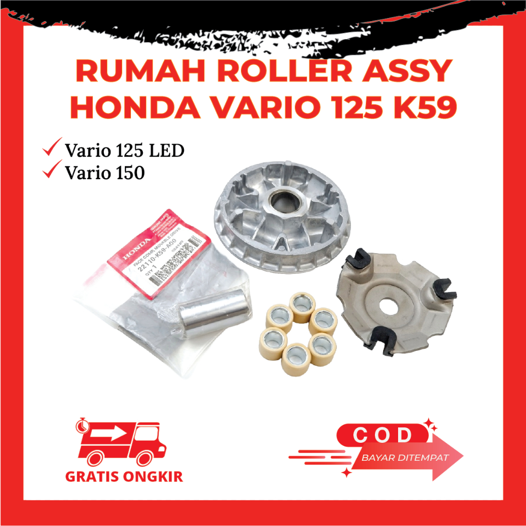 Rumah Roller Assy Vario 125 150 LED eSP 2015 2017 2020 2023 Set Roller K59 Original
