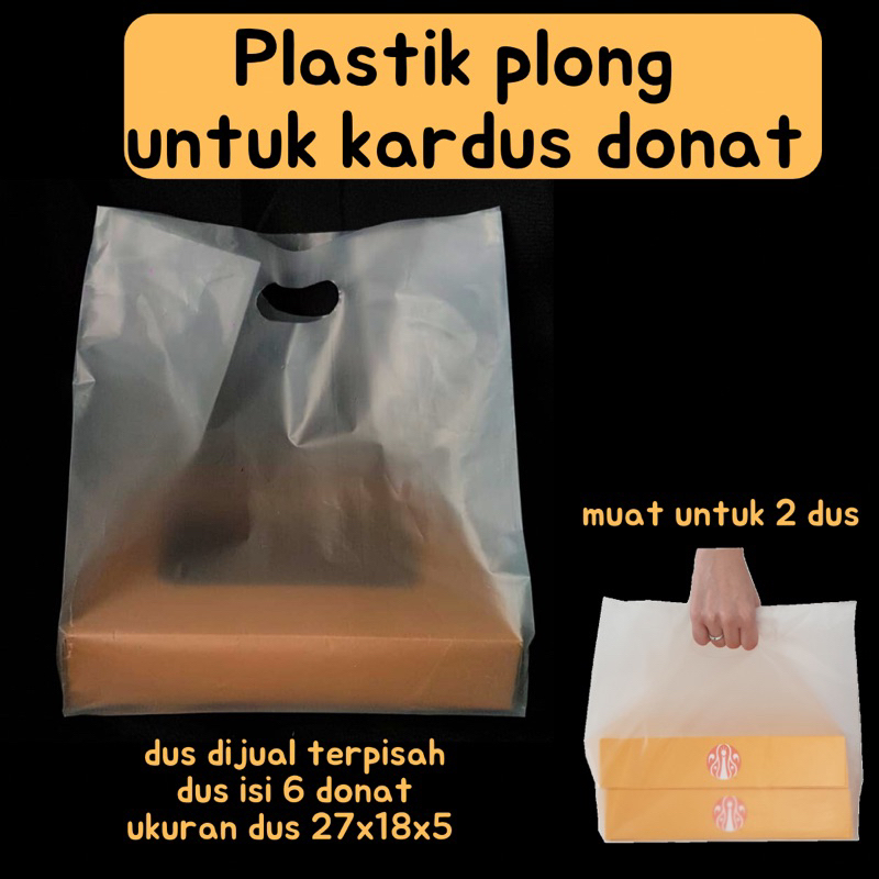 [ISI 50 pc]KANTONG KRESEK DONAT BOX DONAT DUS DONAT DONUT 27X18.5 DOFF PLASTIK KRESEK / PLASTIK DONU