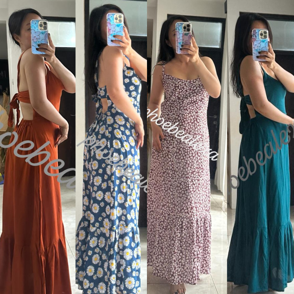 Dress Sexy Tali Belakang Fit To XL | Dress Pantai Ikat Belakang|Backtied long Dress