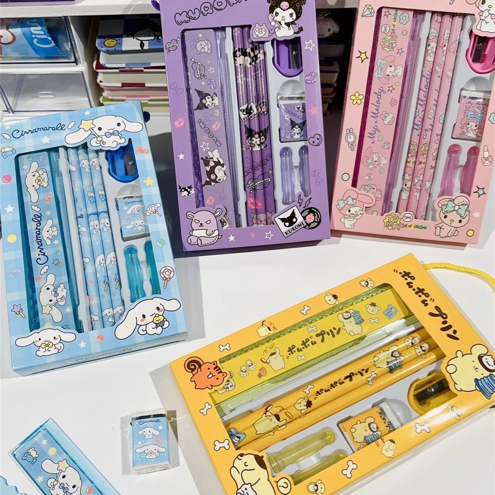 

Set alat tulis pensil 5 in 1 motif SANRIO & LABUBU / set perlengkapan alat tulis sekolah anak lucu 5in1