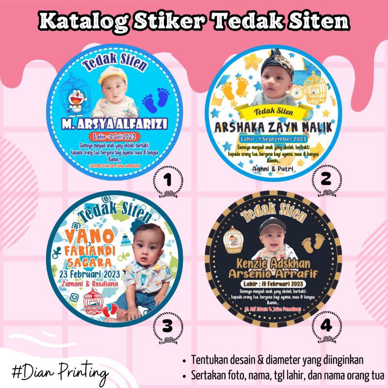 

Stiker Dundunan Stiker Tasyakuran Tedak Siten / Mudun Lemah