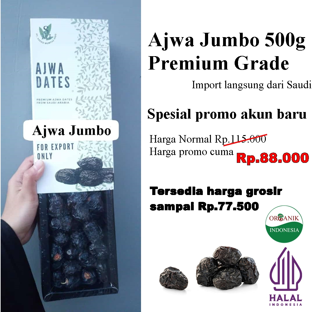 

Kurma Ajwa Aliyah Jumbo 500g - Premium Grade