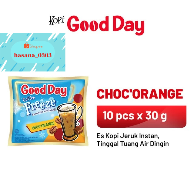 

GOOD DAY Coffee Freeze Choc'O'Range 1 Renteng (10 x 30 gr)