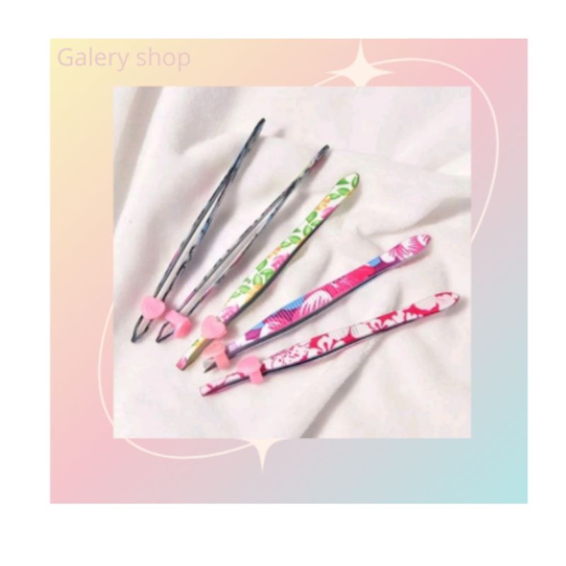 Pinset pencabut bulu alis motif batik / bunga