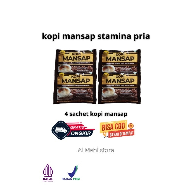 

4 sachet kopi man-sap minuman penambah stamina pria kopi herbal kopi stamina
