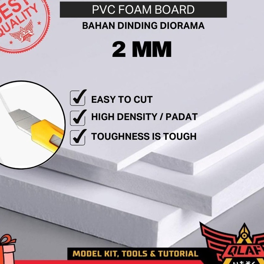 Terjangkau PLA PLATE BOARD PVC FOAM 2mm diorama dinding maket scale model