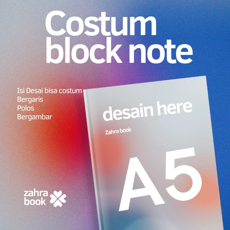 

BLOCKNOTE A5 CUSTOM JILID ATAS ATAU SAMPING/TERMURAH