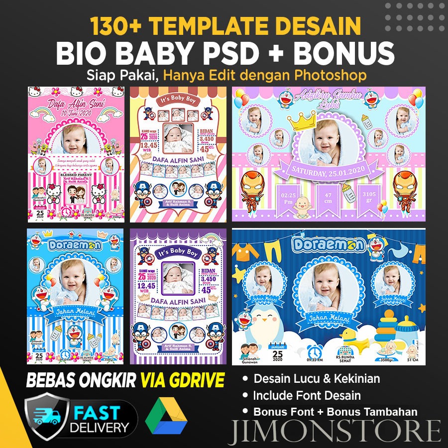130+ TEMPLATE BABY BIO DESAIN BIODATA BAYI PSD PHOTOSHOP