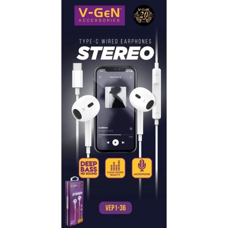 Headset V-Gen vep1-36 stereo wired earphone