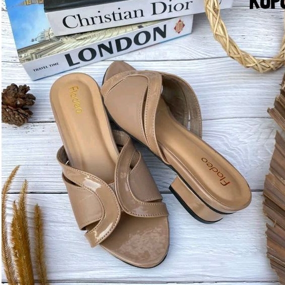 Heels wanita sandal fladeo slop 3cm
