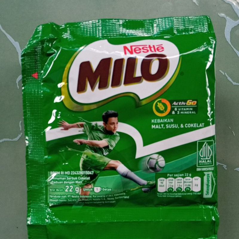 

Milo Nestle sachet 22gr 1 renceng isi 10 sachet