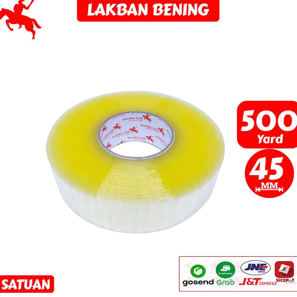 

Baru Lakban PP Tape Lakban Bening KSATRIA Tape 5 Yar Ps 9TE