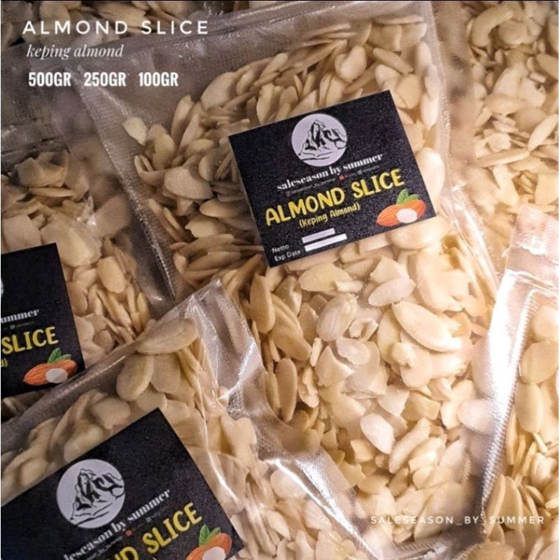 

Almond Slice 1kg Keping Almond Iris Raw Mentah