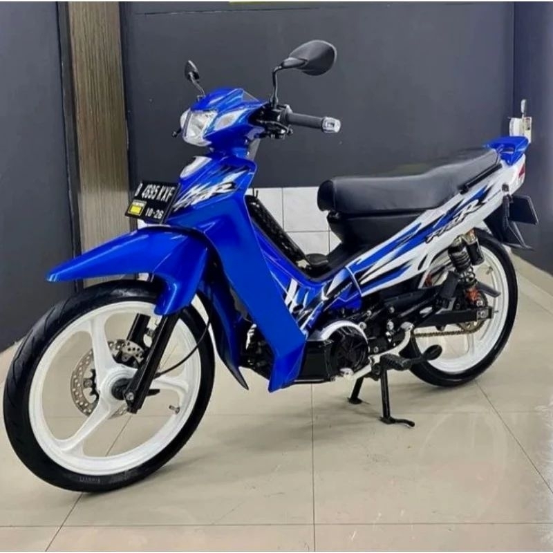 Striping lis sticker standar ORI yamaha fiz r milenium biru putih stiker Fiz R FizR milenium biru pu