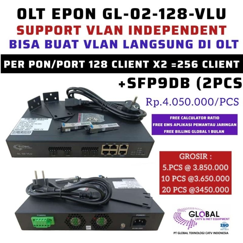 OLT EPON 2 PORT GL-02-128 VLU