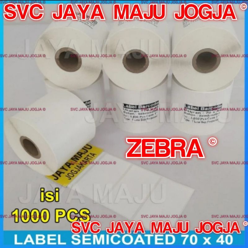 

[ ZEBRA ] 70 X 40 - 1 LINE SEMICOATED - FACE IN - ISI 1.000 PCS || CORE 1" || LABEL BARCODE PAKAI RIBBON - KERTAS STICKER E-TICKET FARMASI RESEP OBAT APOTEK || 70X40 - ZEBRA - GC420T GK420T GK888T GT820 ZD220 ZD230 ZD888 ZD888T ZD420 ZD421 - 1000
