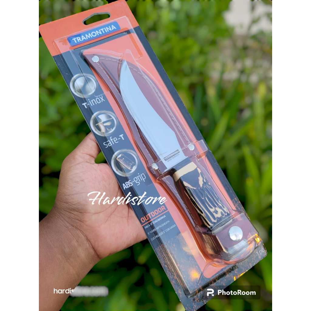 Pisau Outdoor 5″ / 12,5 cm Tramontina Skinning Knife 26011/105 dengan Sarung Original Brazil