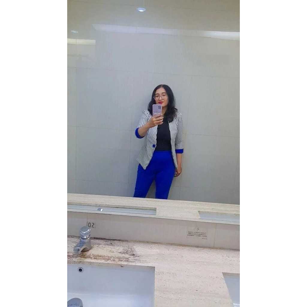 BLAZER SALUR PUTIH BIRU