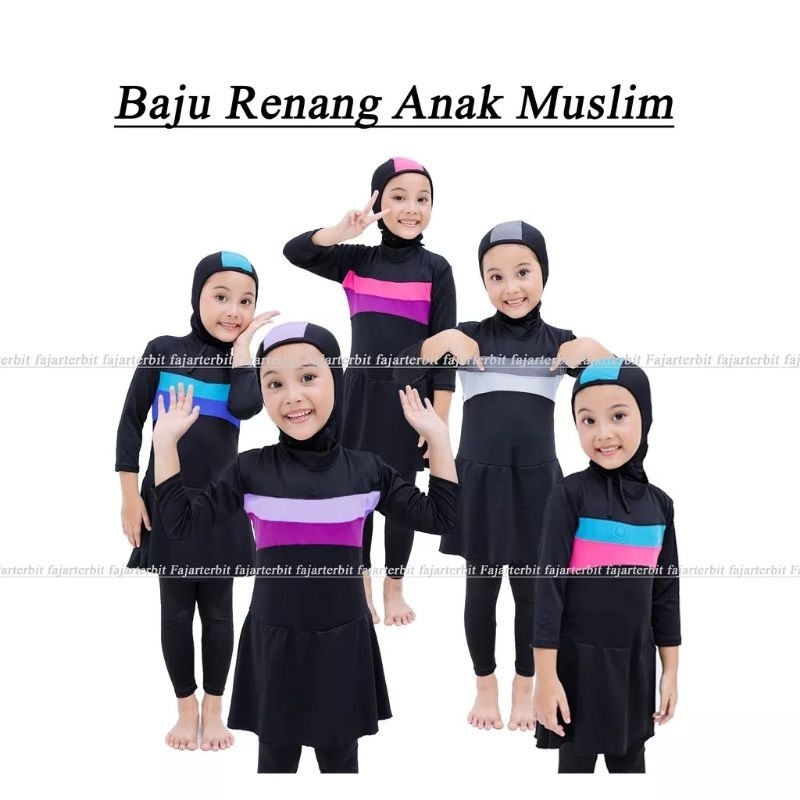 Baju renang anak perempuan muslimah TK SD||baju renang anak perempuan