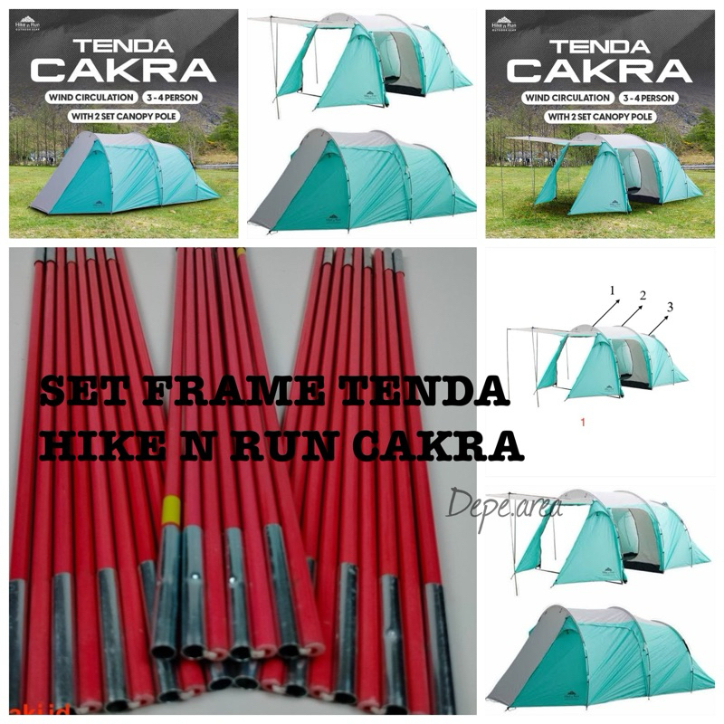 Set rangka tenda hike n run cakra set frame tenda hike n rung cakra