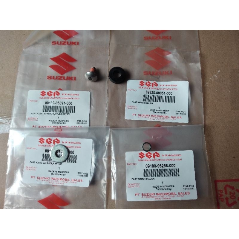 SATU SET BAUT KARET DAN BOSH COVER KNALPOT SUZUKI SPIN 125  SATRIA FU150 / FI 150  SKYWAVE  SKYDRIVE