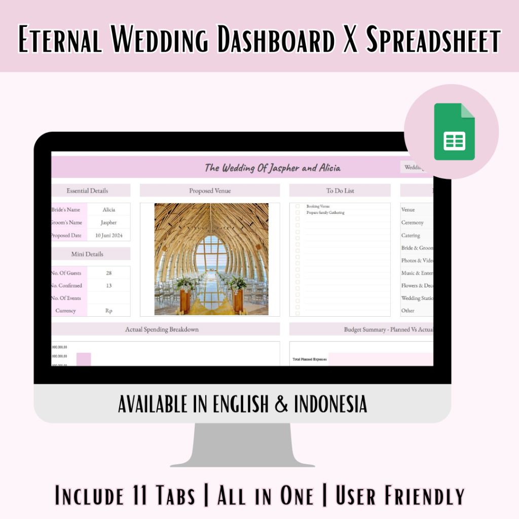 Wedding Planner Digital Google Spreadsheet rencanakan pernikahan sendiri tanpa WO --- Eternal Weddin