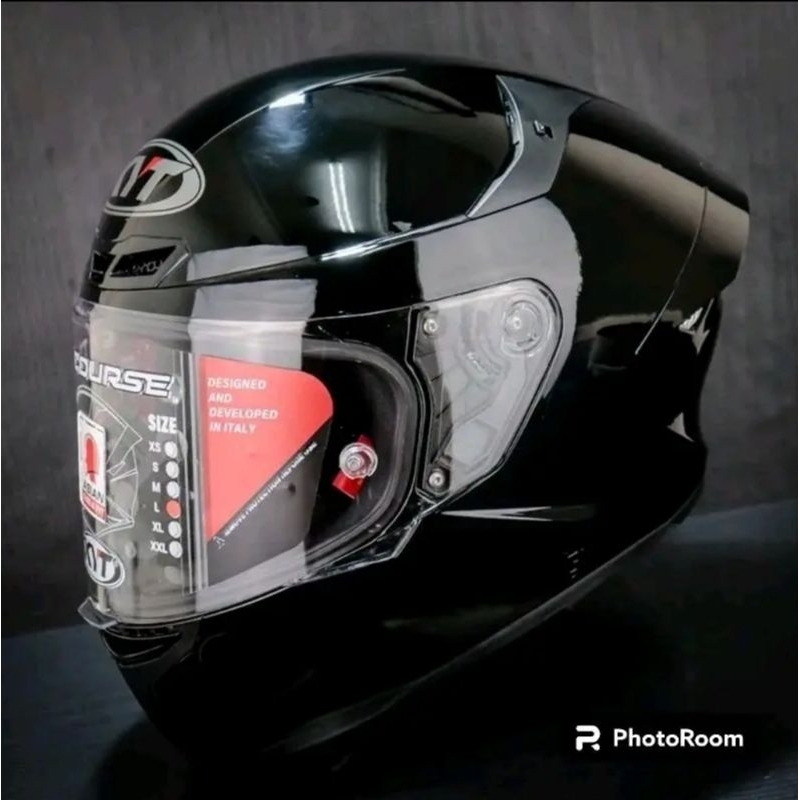 Helm Full Face KYT TT Course Solid Polos Original SNI-DOT