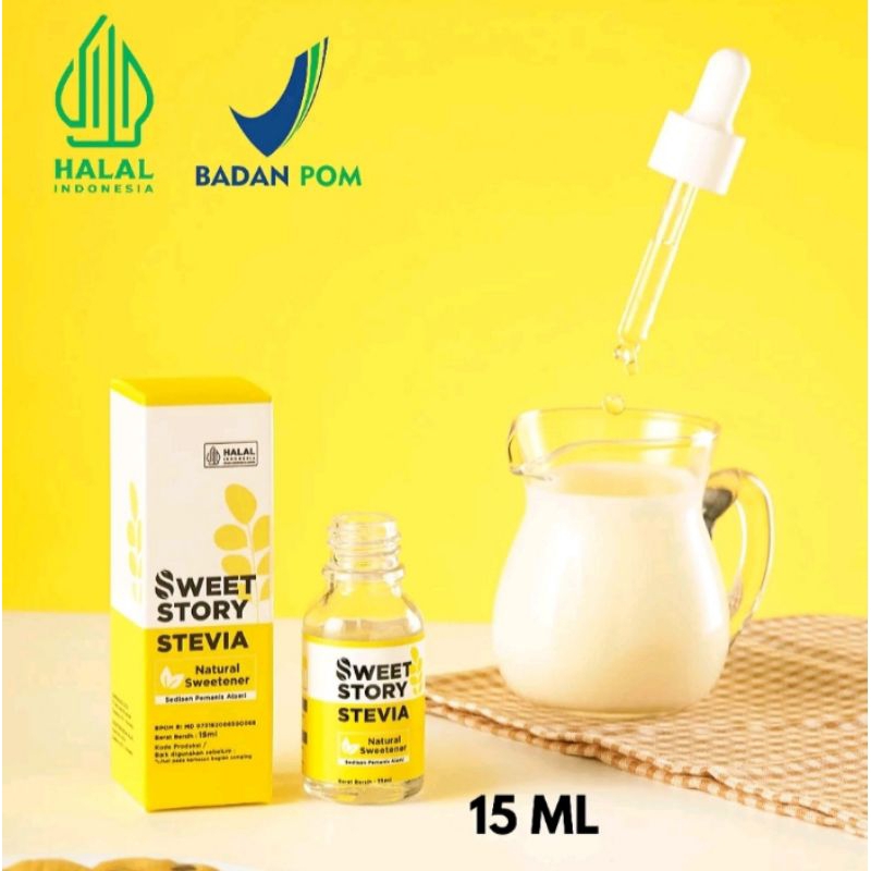 

Sweet Story Stevia Cair 15ml Pemanis Alami Pengganti Gula 0 Kalori