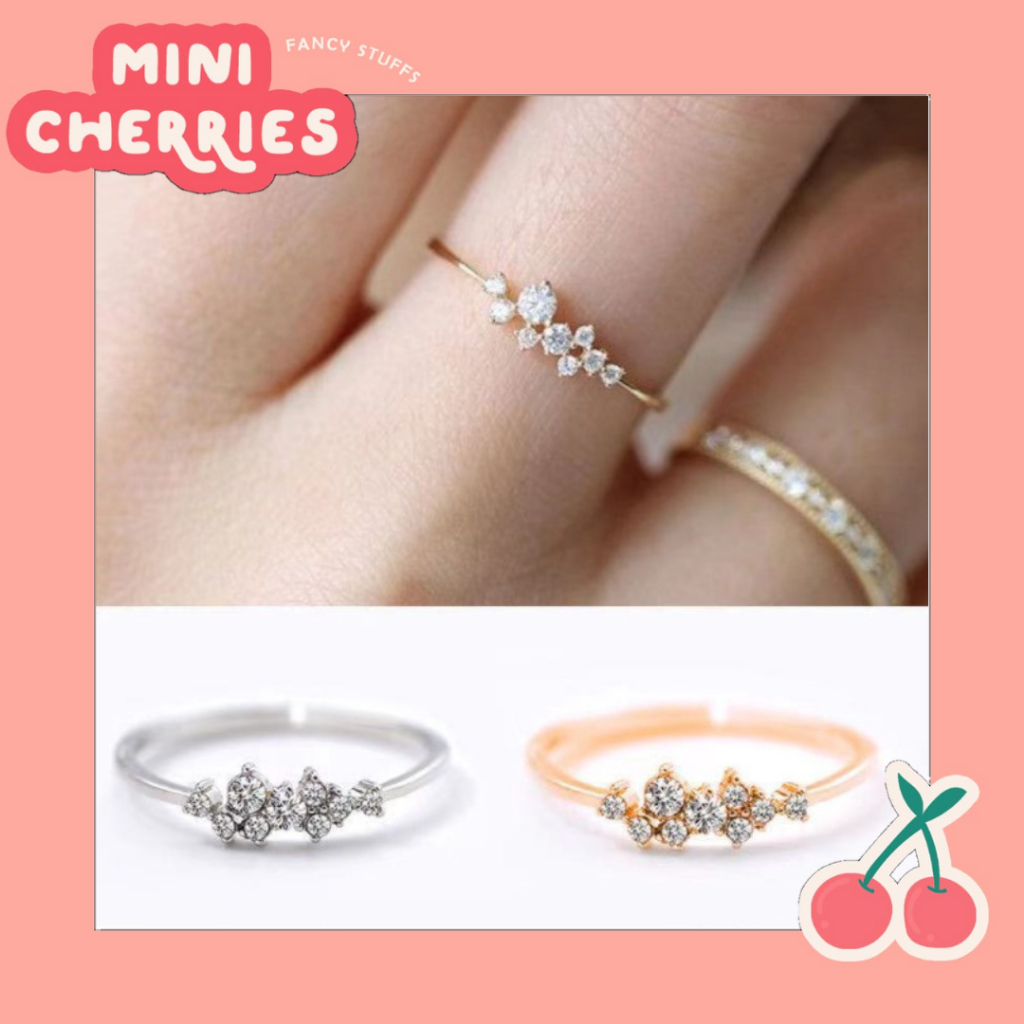 Cincin Wanita Diamond Korea / Cincin Berlian / Cincin Simple Wanita Alloy