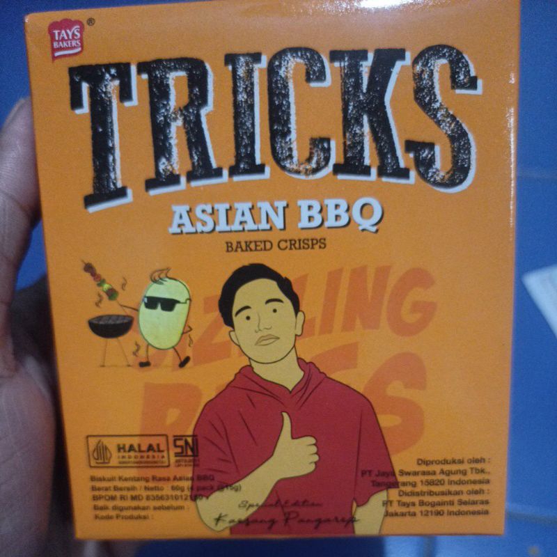 

Trick baked crisps potato Asian BBQ 1 pak (4x15 gram)