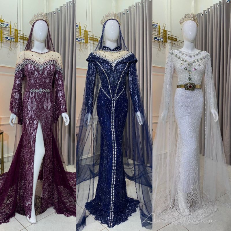 KEBAYA AKAD PENGANTIN PREMIUM FULL PAYET SAMPAI BAWAH SLAYER PUNDAK/AKAD