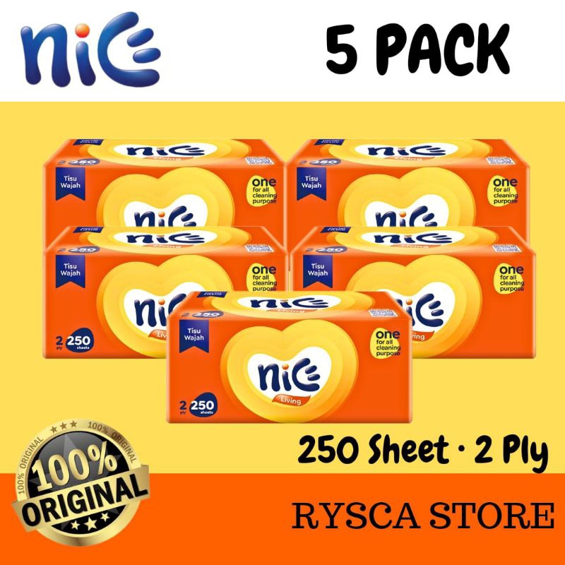 Tisu Nice Murah 250 Sheet 2 Ply - PAKET ISI 5 PACK