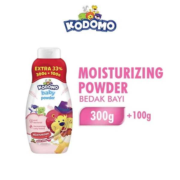 Kodomo baby powder bedak bayi moistrurizing powder pink botol 300+100 gram