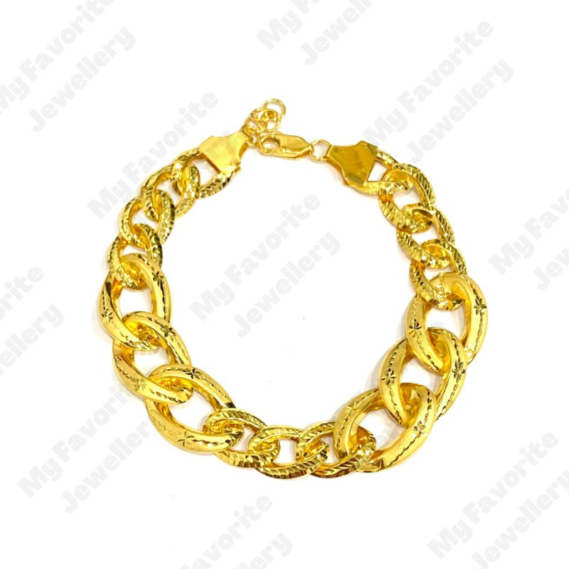 Gelang Sisik Naga Oval Emas Asli Kadar 700