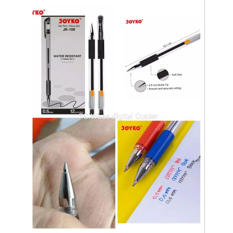 

Gel Pen Pulpen Pena Joyko JK-100 Black