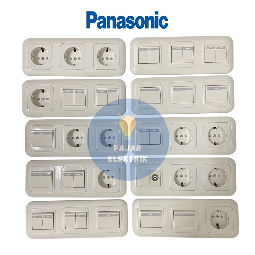 Vcj PANASONIC 3 GANG INBOW STOPKONTAK SAKLAR SERI 3 GANG SAKLAR ENGKEL3 GANG  G