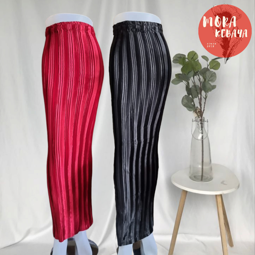 Rok plisket polos_ Rok plisket bawahan kebaya_Rok kebaya/rok  kebaya