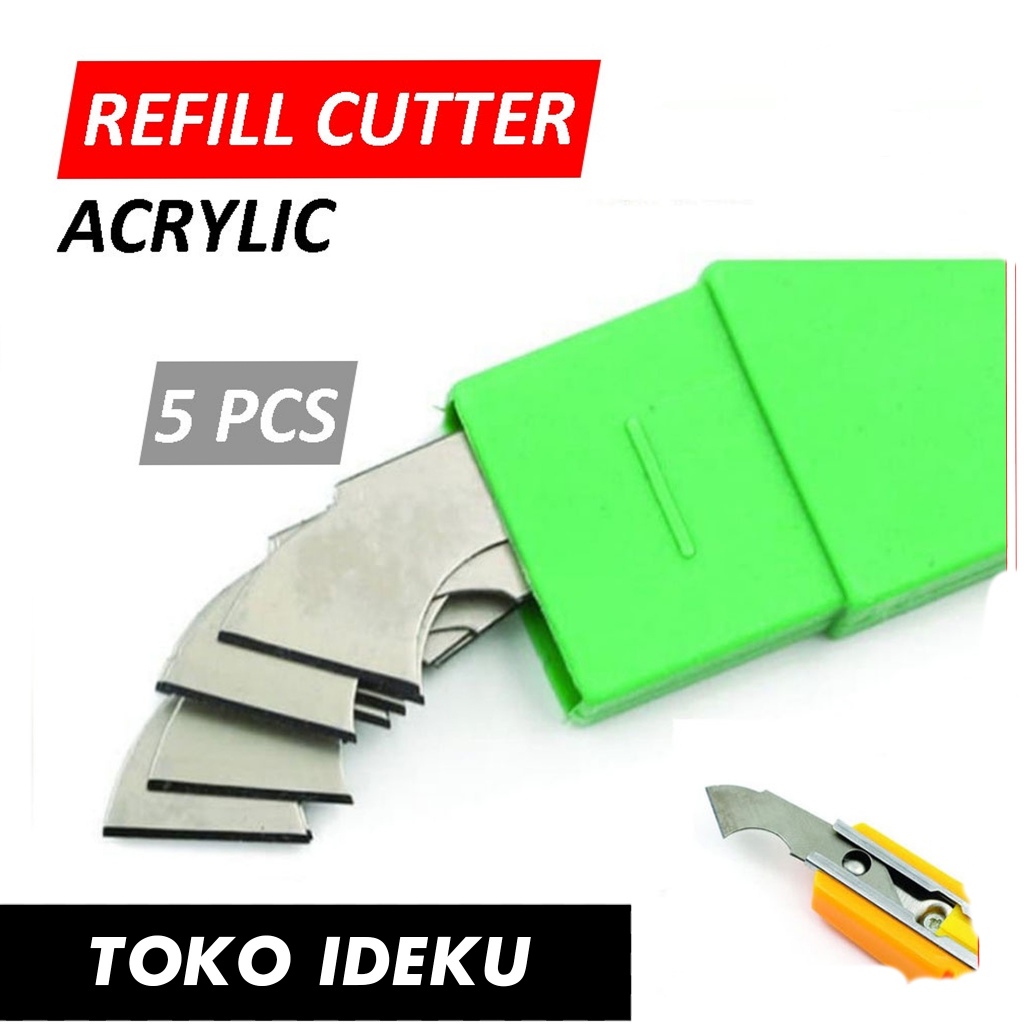 

IDEKU Refill Mata Pisau Cutter Akrilik / Refill Cutter Acrylic Pemotong Mika Acrylic - 5Pcs