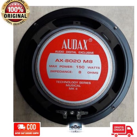 AUDAX Speaker 8 Inch Daya 15 Watt AX 82 Full Range ASLI  A