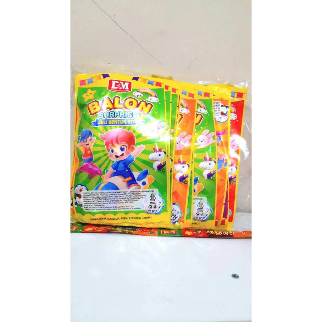 

permen jelly bentuk stik gratis balon surpise isi 30pcs