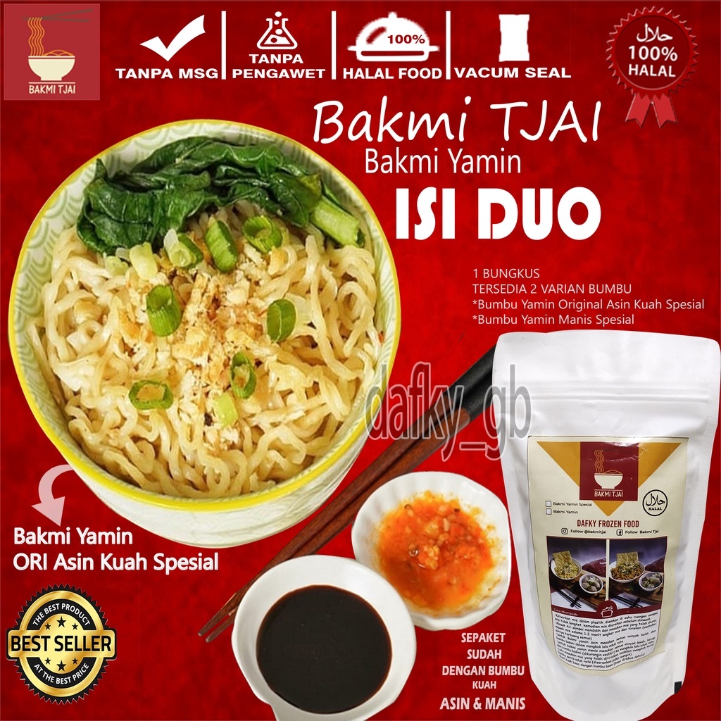 

Halal Bakmie Tjai Yamin ISI DUO Spesial + Daging Ayam Cincang | Makanan Instan Bakmi Yamien HomeMade VIRAALL Frozen food |