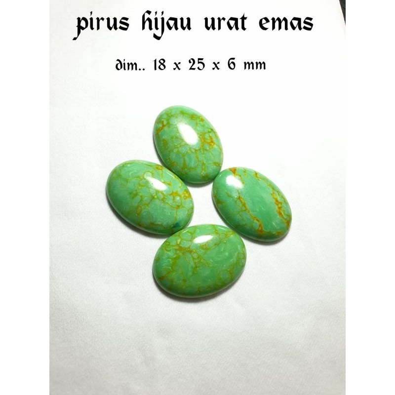 BATU CINCIN AKIK PIRUS HIJAU SERAT EMAS