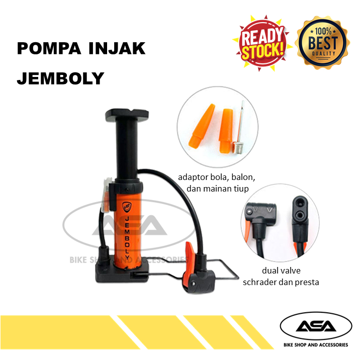 Pompa Injak Pompa Angin Pompa Mini Portable Sepeda dan Motor JEMBOLY murah baru ori