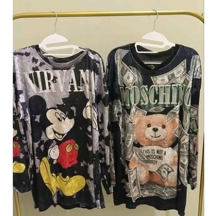Kaos wanita import bangkok premium bahan velvet jumbo . kaos oversized kekinian