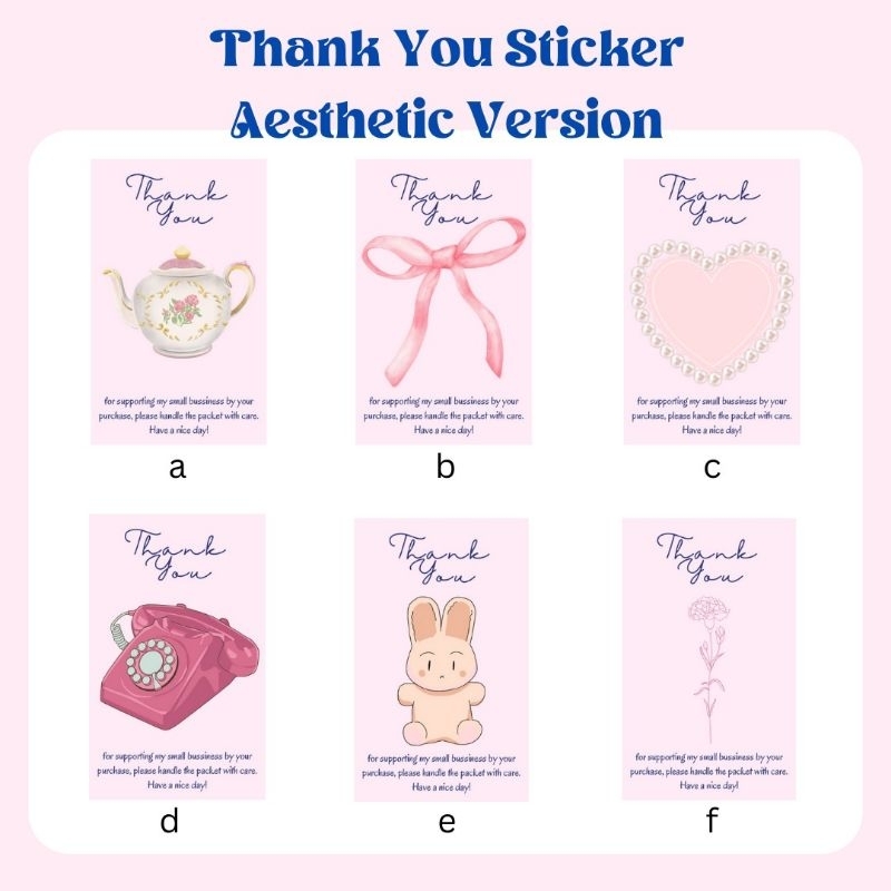 

[21 pcs] AESTHETIC THANK YOU STICKER GLOSSY || COQUETTE STIKER PAKET LUCU PINK PINTEREST