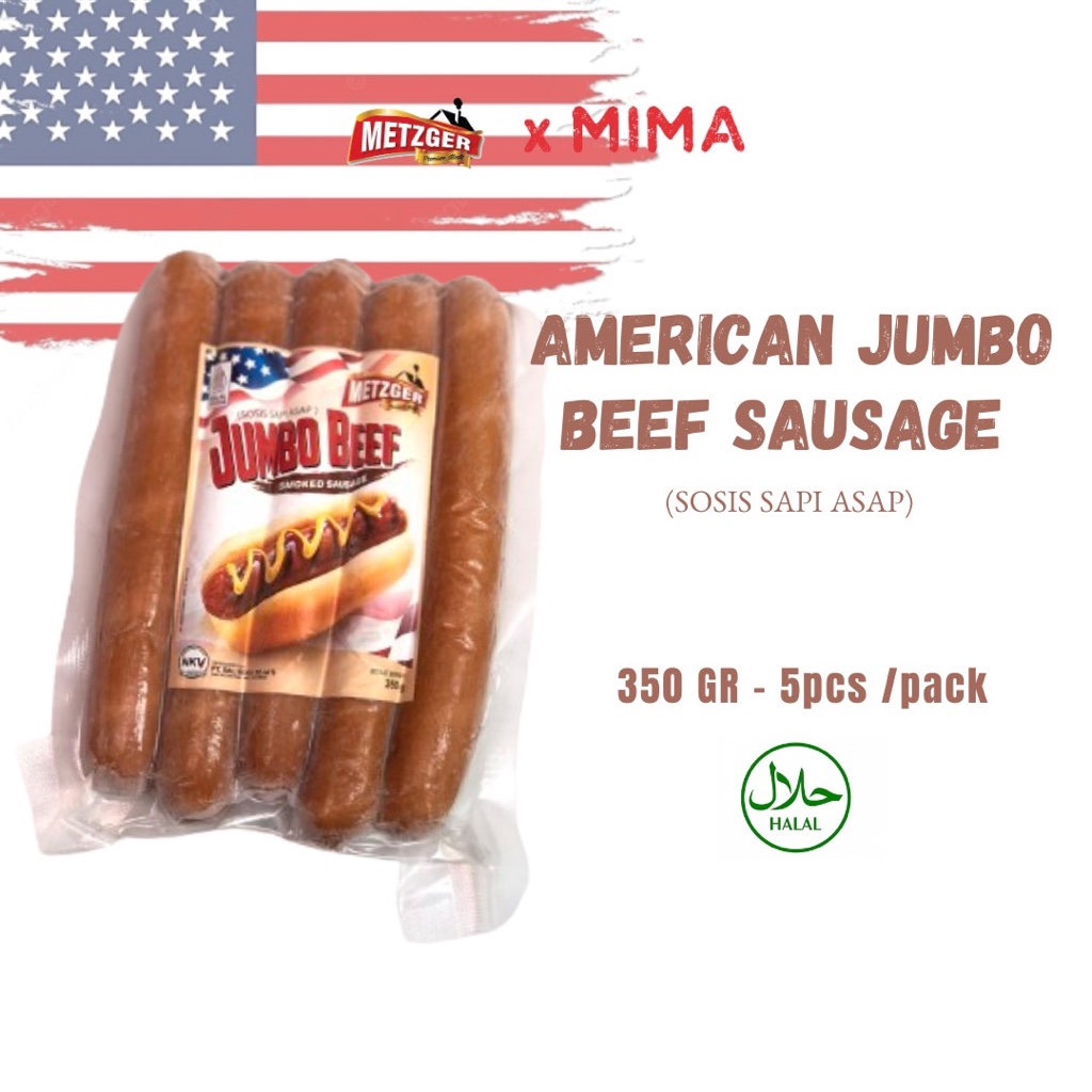 

METZGER Halal American Jumbo Beef Sosis Sapi Asap 350gr