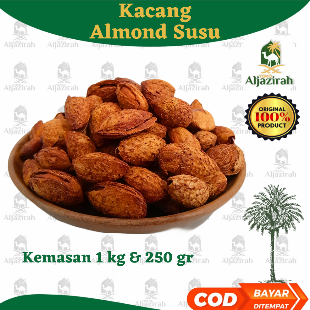 

Kacang ALMOND Panggang | Roasted Milk flavour In Shell | Kacang Cangkang Arab Rasa Susu Original