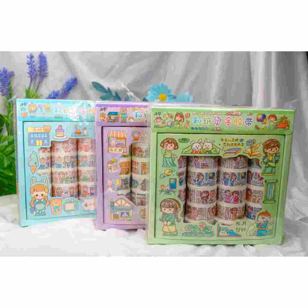 

*GROSIR 1 BOX ISI 24 ROLL* STICKER TAPE MOMO ROLL SZ-53 / SELOTIP LUCU WASHITAPE / MASKING TAPE / KERTAS ROLL / SOLATIP KERTAS