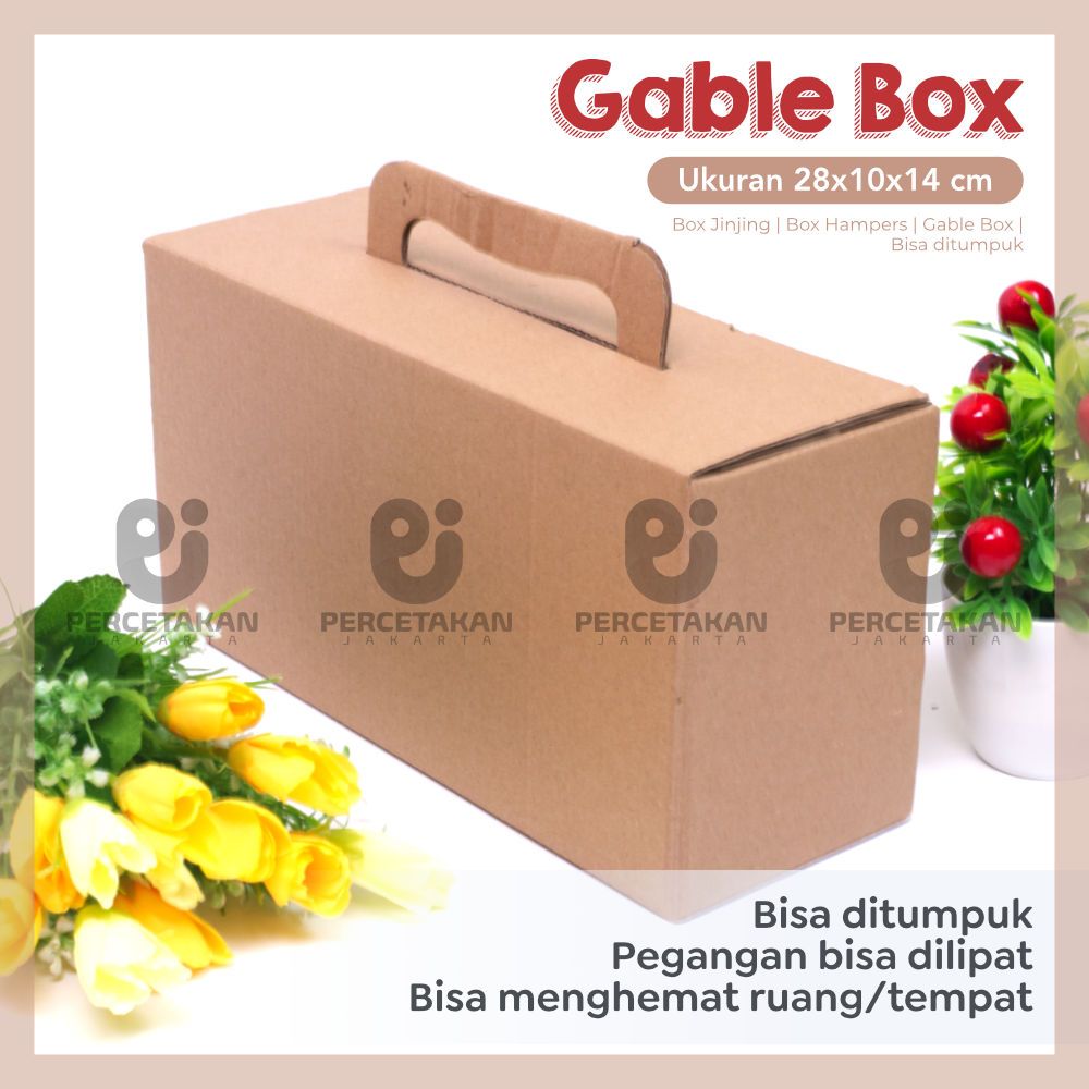 

BOX JINJING | BOX HAMPERS | GABLE BOX | BOX TOPLES | BISA DITUMPUK uk 28X10X14CM | BOX TOPLES TABUNG 800 gr / BUAT ISI 3 Box Toples |
